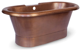 Thales 5' Copper Freestanding Bathtub with Overflow, 0 Hole