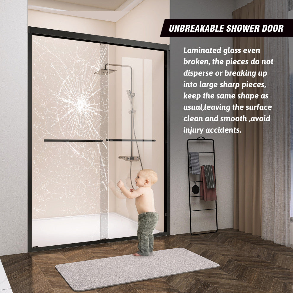 Double Sliding Framed Shower Door, 72"76"