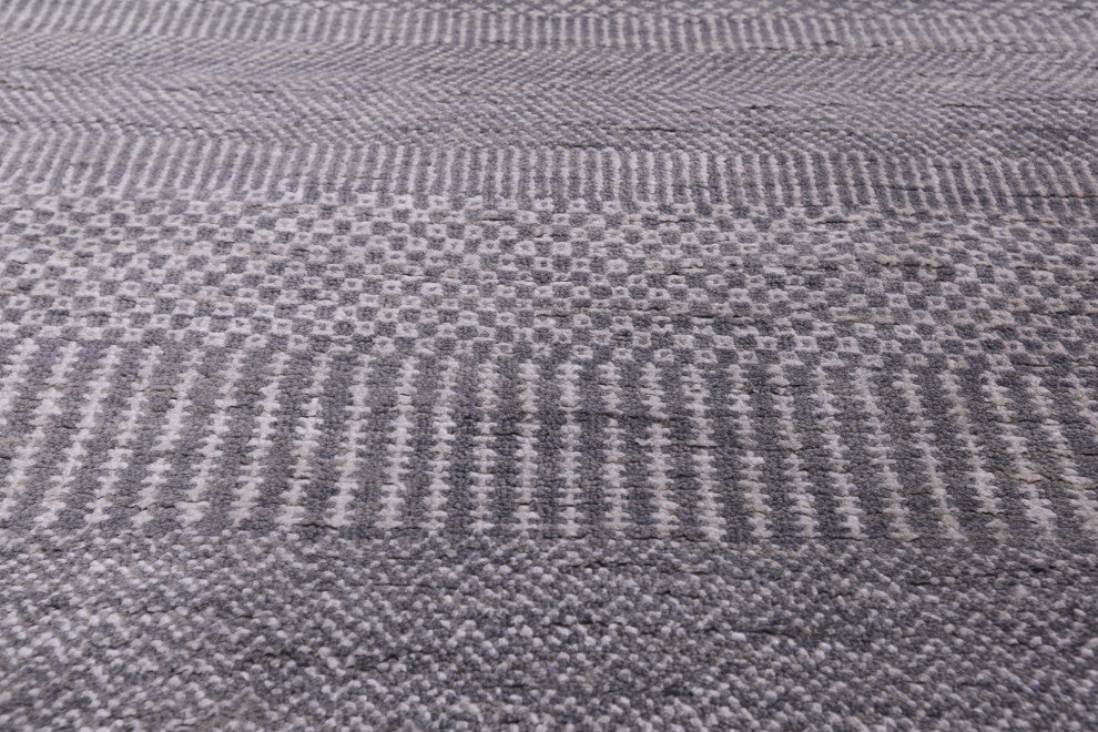 6' Round Wool and Silk Handmade Savannah Grass Rug Q11462
