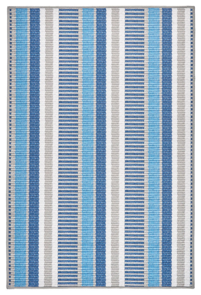 Kit Kemp x Dash & Albert Always Greener Machine Washable Rug, Blue, 2'6" x 8'