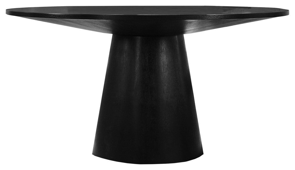 Terra Transitional Round Dining Table Only, Black