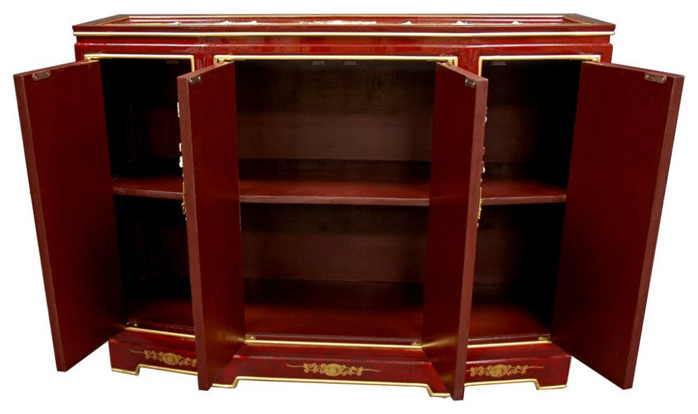 Slant Front Cabinet, Red