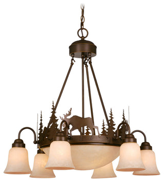 Yellowstone 9L Moose Chandelier Burnished Bronze