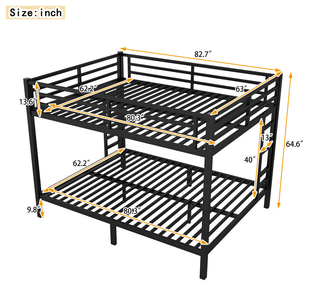 Gewnee Metal Queen over Queen Bunk Bed