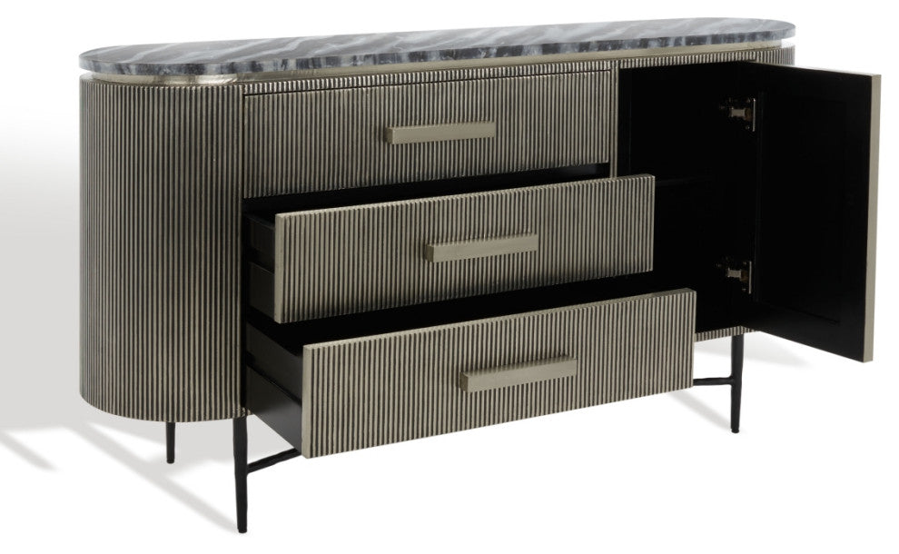 Safavieh Couture Everlyse Marble Top Sideboard, Silver