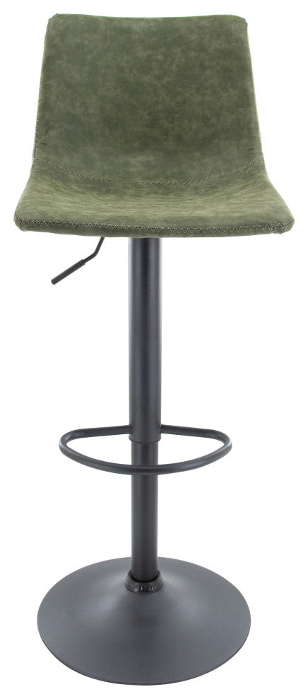 LeisureMod Tilbury Modern Adjustable Bar Stool With Footrest & 360-Degree Swivel