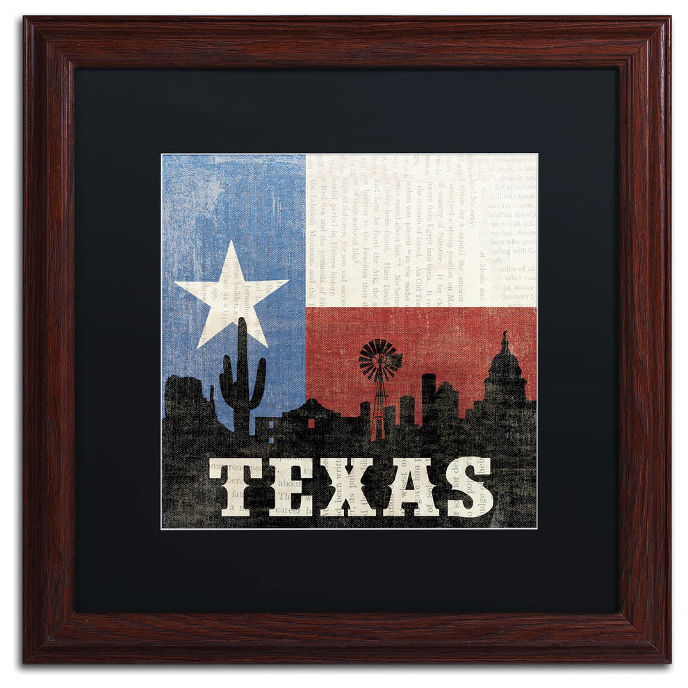 'Texas' Matted Framed Canvas Art by Moira Hershey