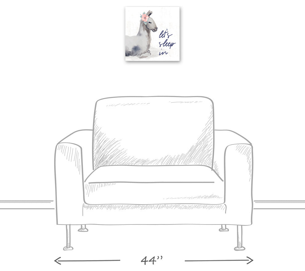 Let's Sleep In Llama 12x12 Canvas Wall Art