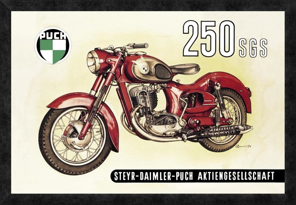 "UC 250 SGS with Cutaway View" Framed Canvas Giclee, 32"x22"