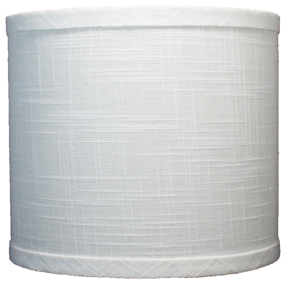 Classic Drum Linen Lamp Shade, Off White, 8"