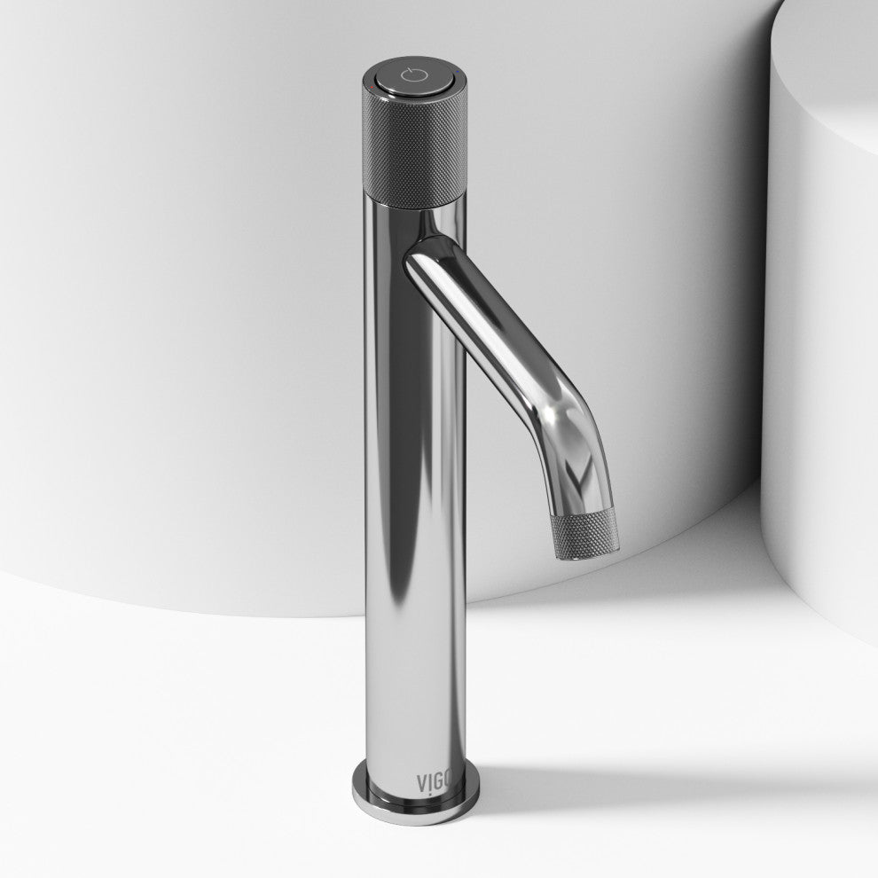 VIGO Apollo 12" H Single Handle Single Hole Bathroom Vessel Faucet, Chrome