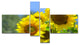 Beautiful Sunflowers View, Floral Canvas Art Print, 60"x32", 4 panels