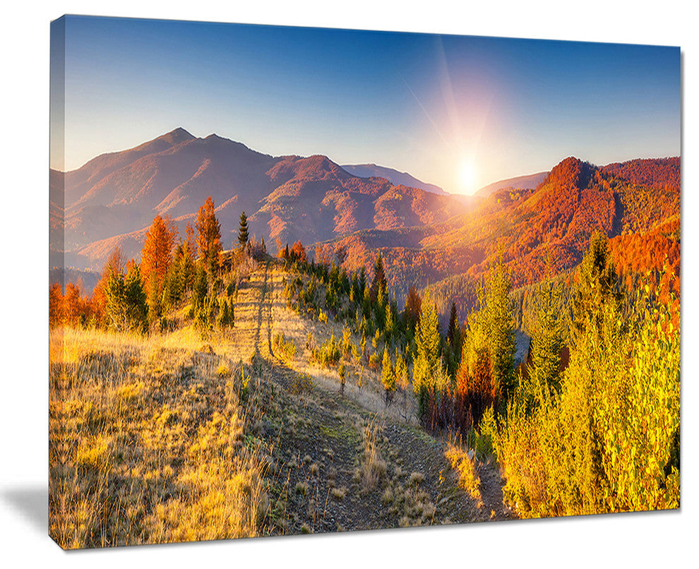 "Majestic Fall Mountains Range" Landscape Print Wall Artwork, 40"x30"