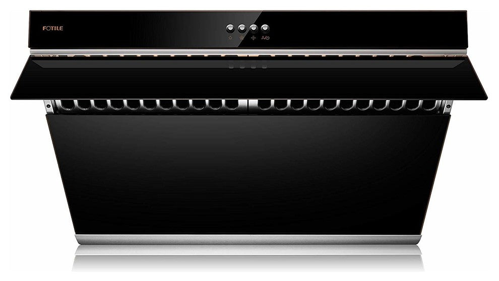 FOTILE Stainless Steel Range Hood Wall Mount, Mechanical Button, 30", Black
