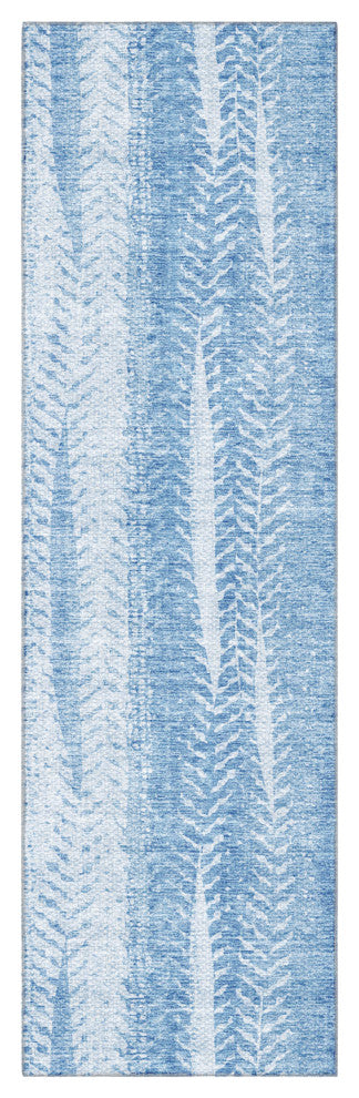 Premium Machine Washable Mayfield AMF694 Sky 2'3" x 7'6" Runner Rug