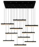 Stagger Integrated LED Black Chandelier