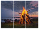 "Bonfire on Beach in Summer Night" Metal Wall Art, 3 Panels, 36"x28"
