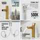 VIGO Ashford 8" H Single Handle Single Hole Bathroom Faucet, Matte Brushed Gold, Without Extras