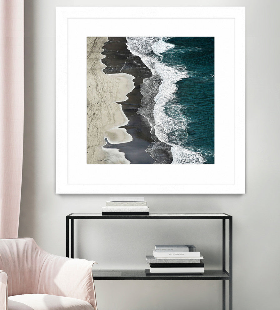 "Molenaar - Running Waves" Matted and Framed, 36"x36"