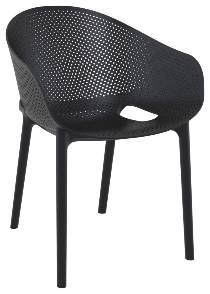 Sky Pro Stacking Dining Chair Black Set of 2