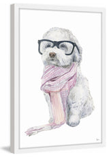 "Parisian Dog" Framed Painting Print, 12"x18"