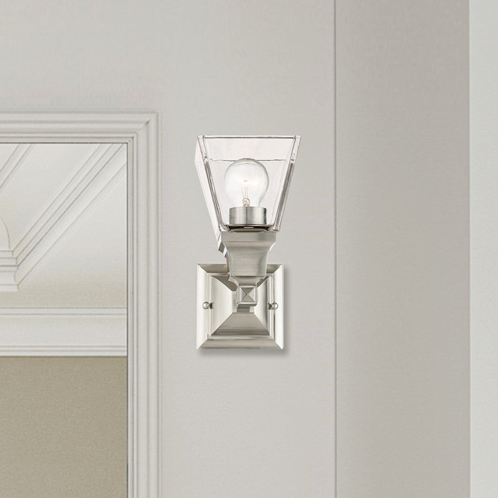 Livex Lighting Mission 1 Light Brushed Nickel Single Sconce