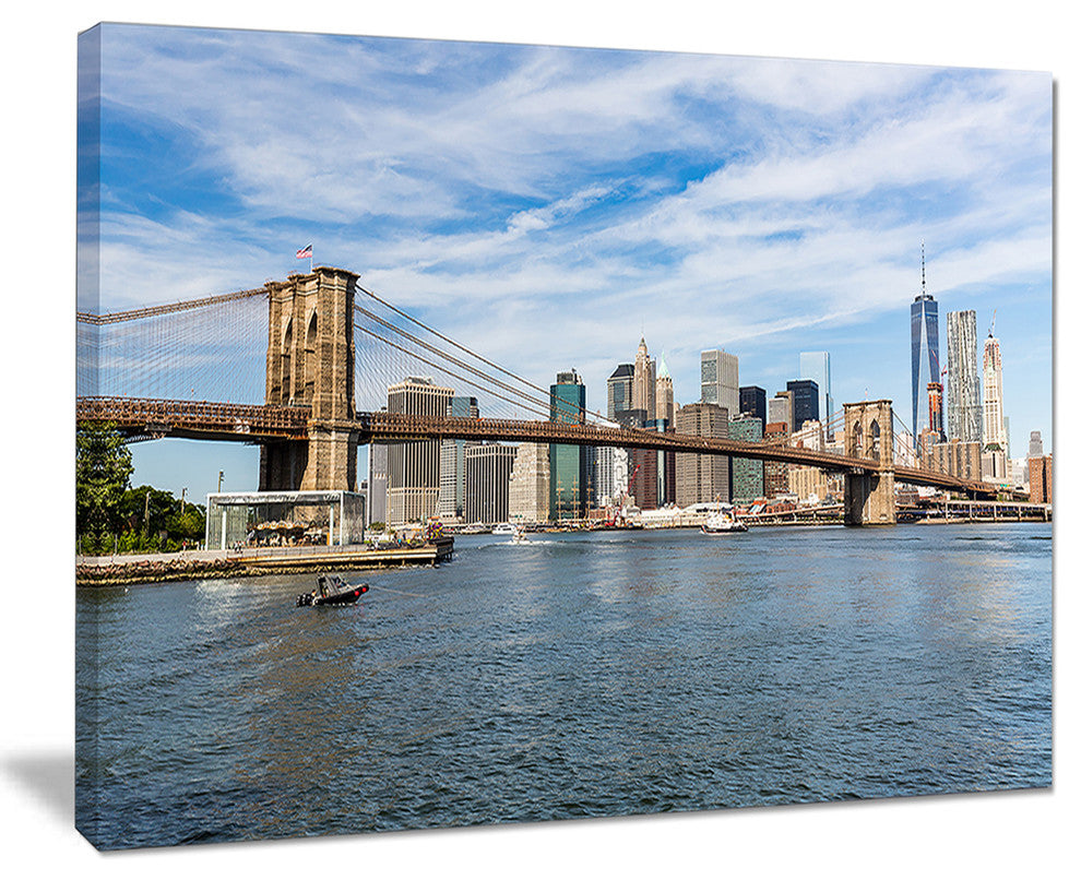 "Summer Day Brooklyn Bridge" Canvas Print