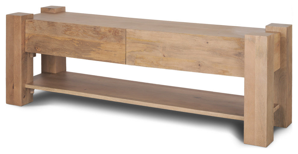 Beth Light Brown Wood Media Console