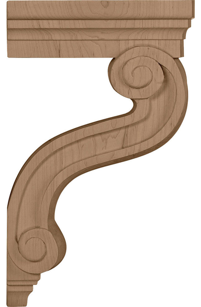 3 7/8"W x 8"D x 13"H Los Angeles Hollow Back Corbel, Rubberwood