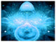 Infinite Light Blue Universe, Floral Canvas Art Print, 40"x30"