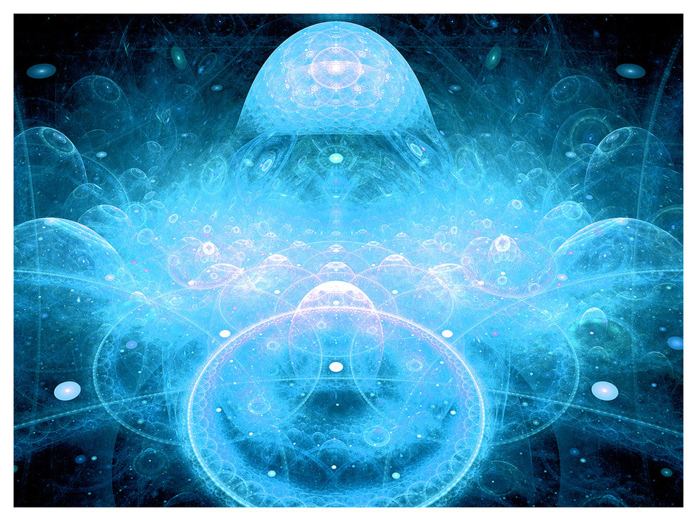 Infinite Light Blue Universe, Floral Canvas Art Print, 40"x30"