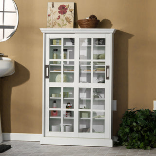 Coline Sliding Door Media Cabinet, White