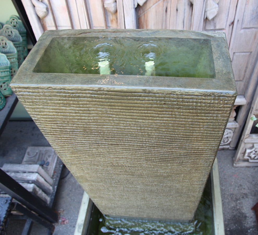 Green Cement Ripple Fountain