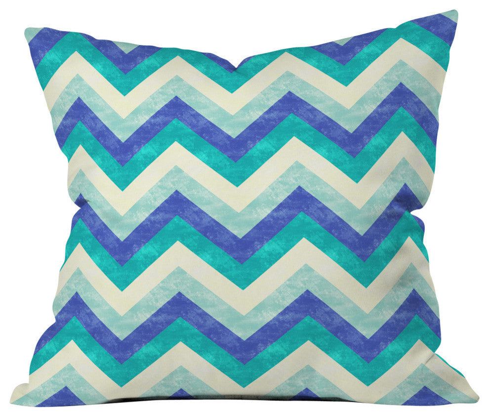 Jacqueline Maldonado Chevron Ocean Outdoor Throw Pillow