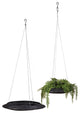 Elegant Set of 2 Minimalist Flat Black Shallow Hanging Baskets Iron Metal Wire