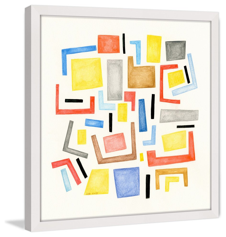 Marmont Hill, "Square Maze" by Nikki Galapon Framed Painting Print, 32x32