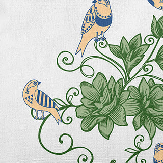 Birds And Flowers Decorative Throw Pillow, Nautical Navy, 18"x18"