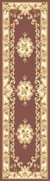 Corinthian 5313 Plum, Ivory Aubusson Rug, 5'3"x7'7"