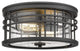 2-Light Farmhouse Semi Ceiling Light Fixture black industrial ceiling lamp