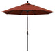 9' Bronze Collar Tilt Crank Lift Aluminum Umbrella, Sunbrella, Terracotta