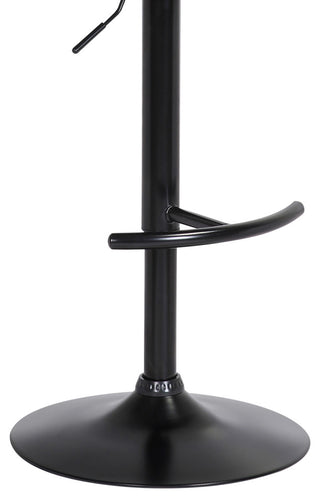 Calista Adjustable Bar Stool, Blue Fabric With Black Metal, Blue