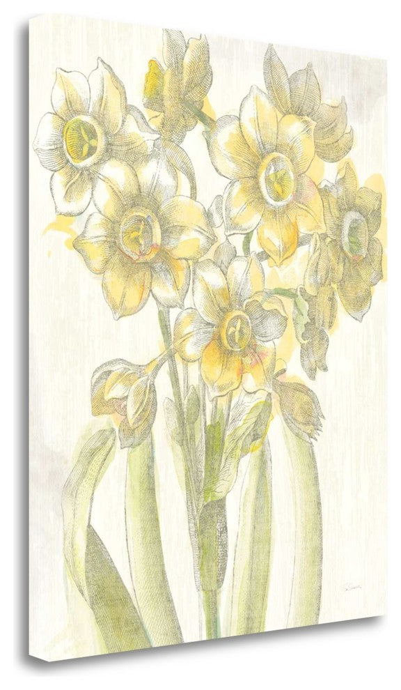 "Belle Fleur Yellow IV Crop" By Sue Schlabach, Giclee on Gallery Wrap Canvas