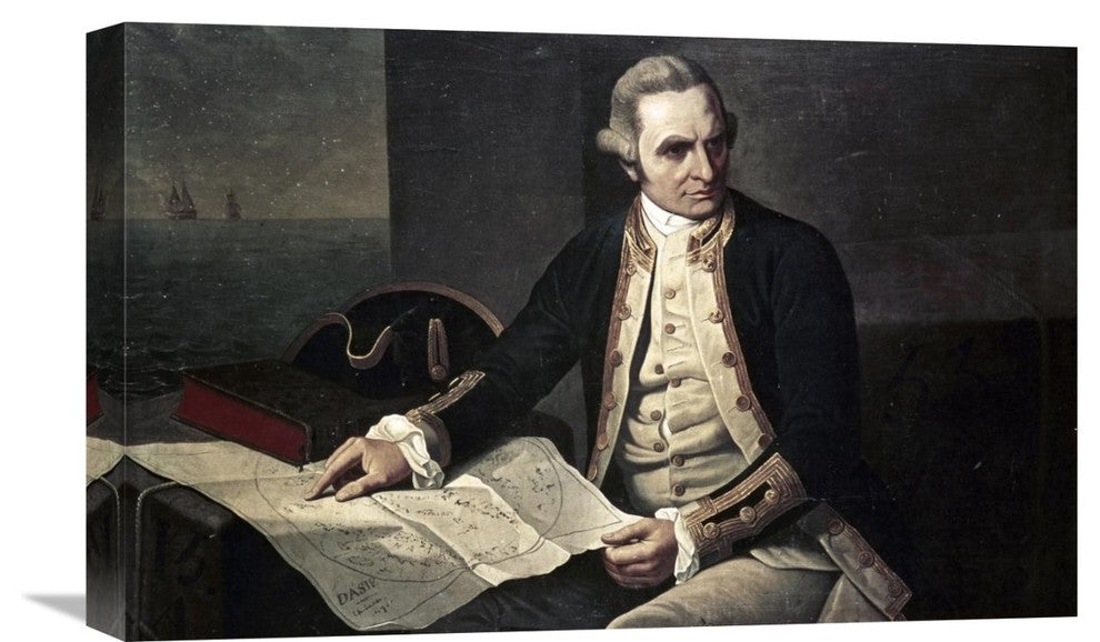 "Captain James Cook" Stretched Canvas Giclee by Nathaniel Dance-Holland, 22"x14"