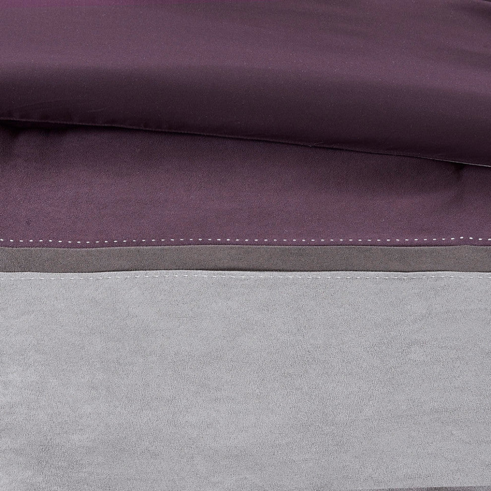 Madison Park Palisades Palizzate Suede 7-Piece Comforter Set, Purple, Cal King