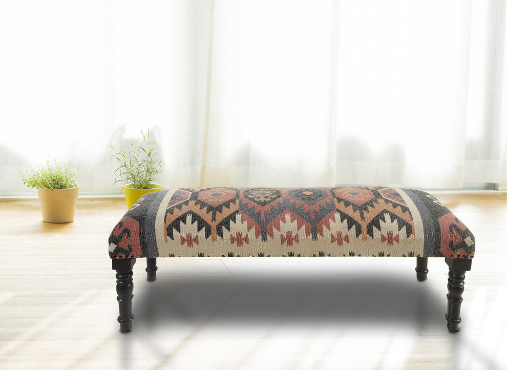 Colorful Southwestern Indoor Bench, 47" Length
