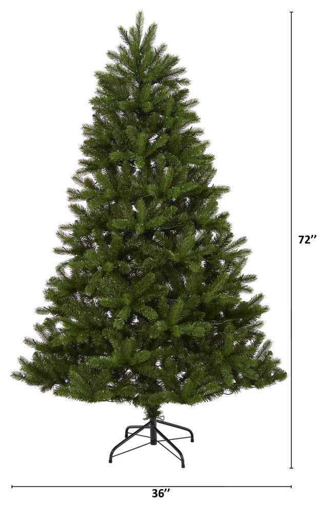 6' New Haven Spruce Natural Look Artificial Christmas Tree With 350 LED Lights