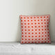 Folk Lattice Pattern, Red Throw Pillow Cover, 16"x16"