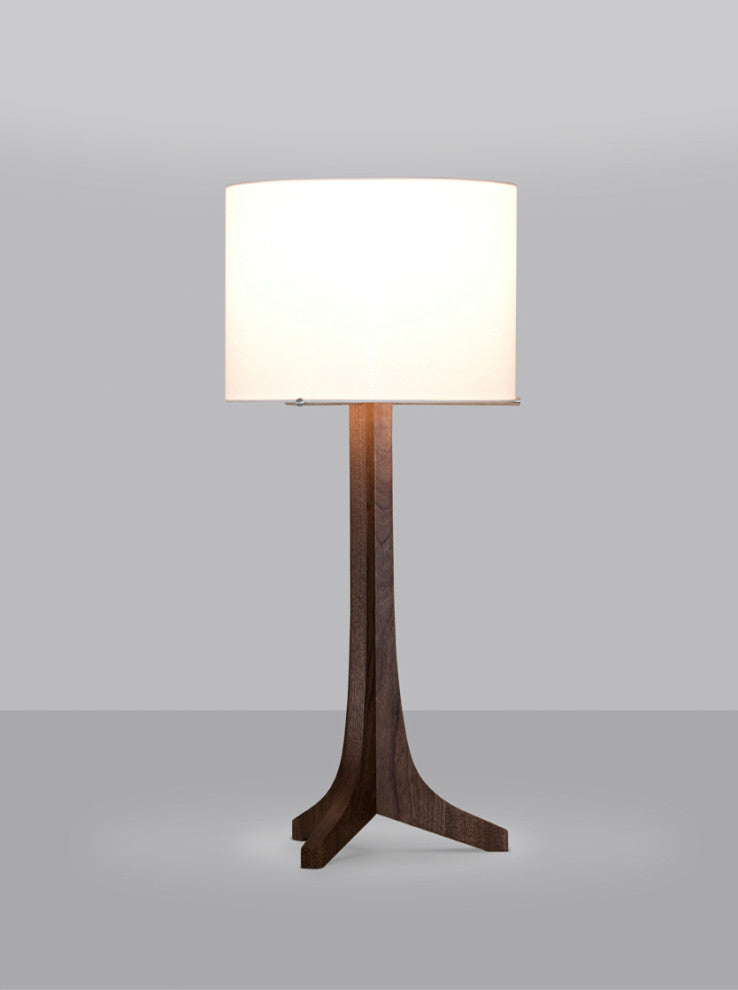 Nauta Table Lamp, Brushed Aluminum White Linen Shade