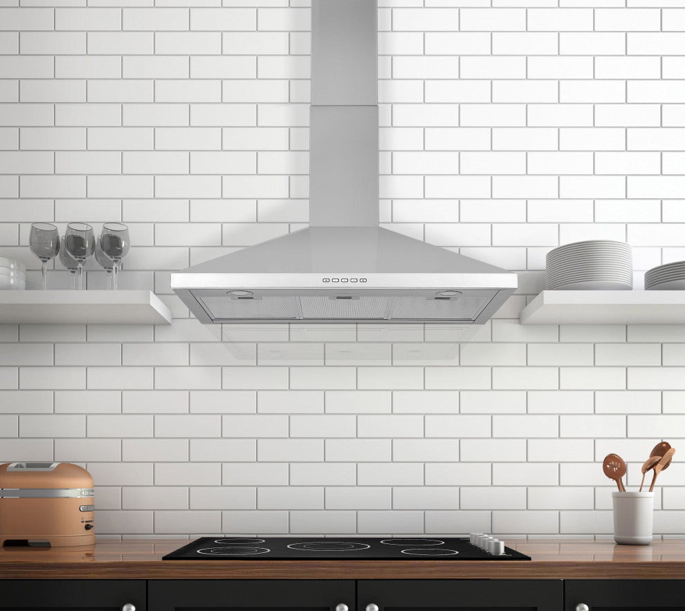 36" Convertible Wall Mount Pyramid Range Hood