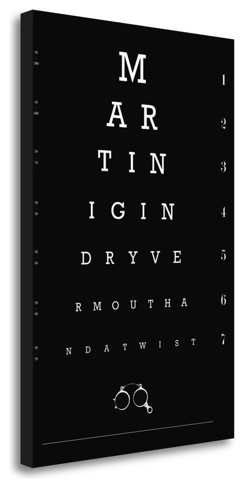 "Eye Chart Martini" By Fig-Melon Press, Giclee Print on Gallery Wrap Canvas